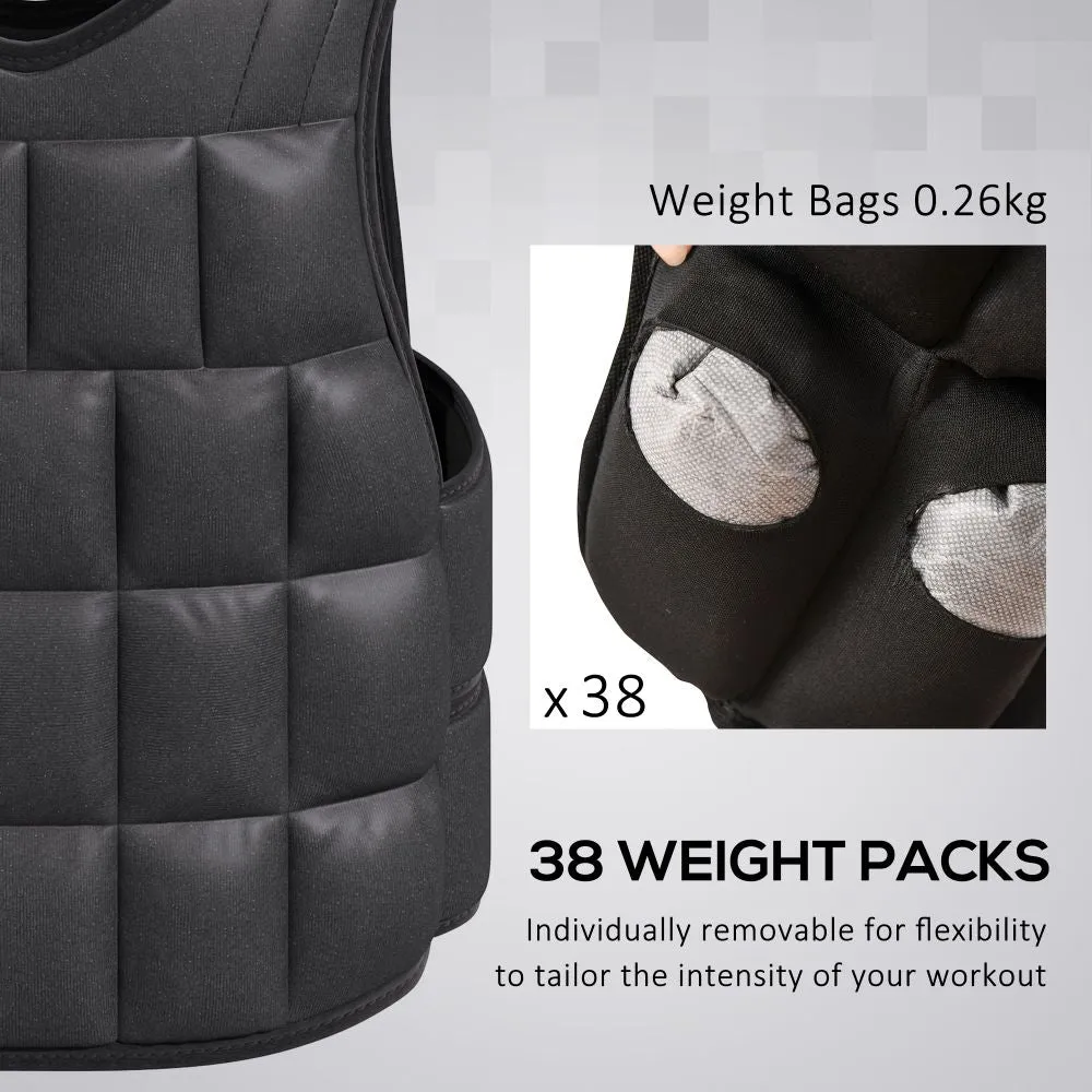 15KGS Adjustable Weight Vest Running Gym Training Weight Loss, Black