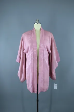 1940s Vintage Haori Kimono Jacket / Pastel Pink