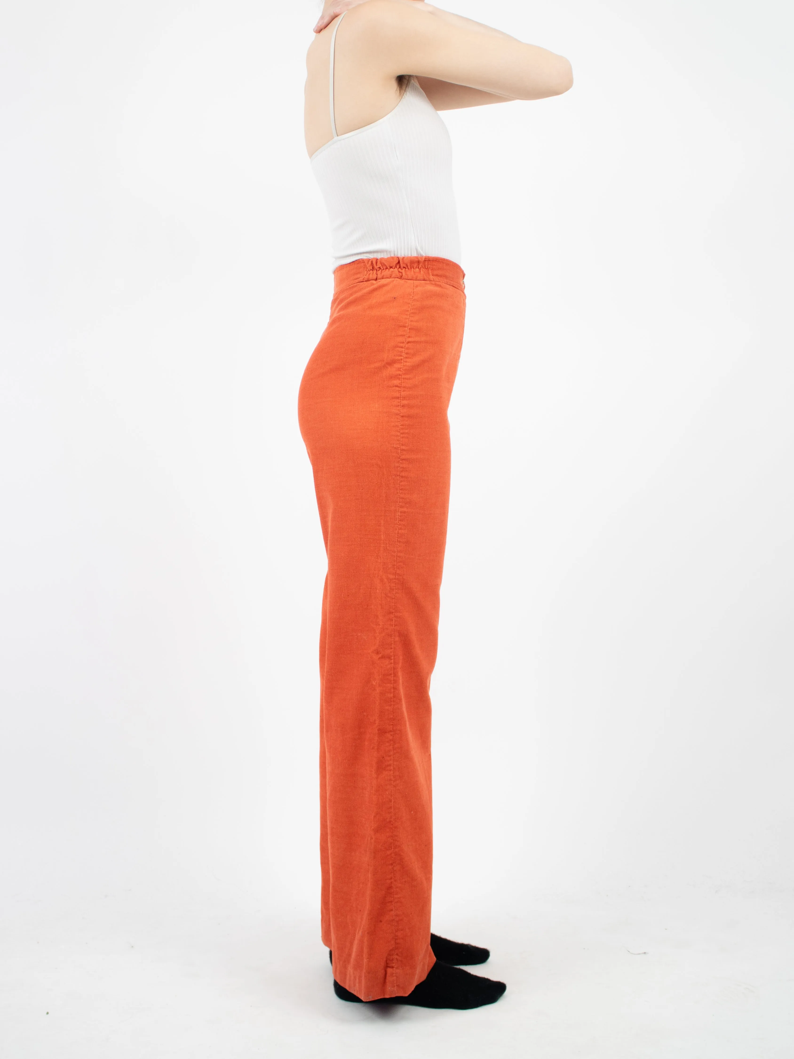 1970's Jantzen orange cord flare pants