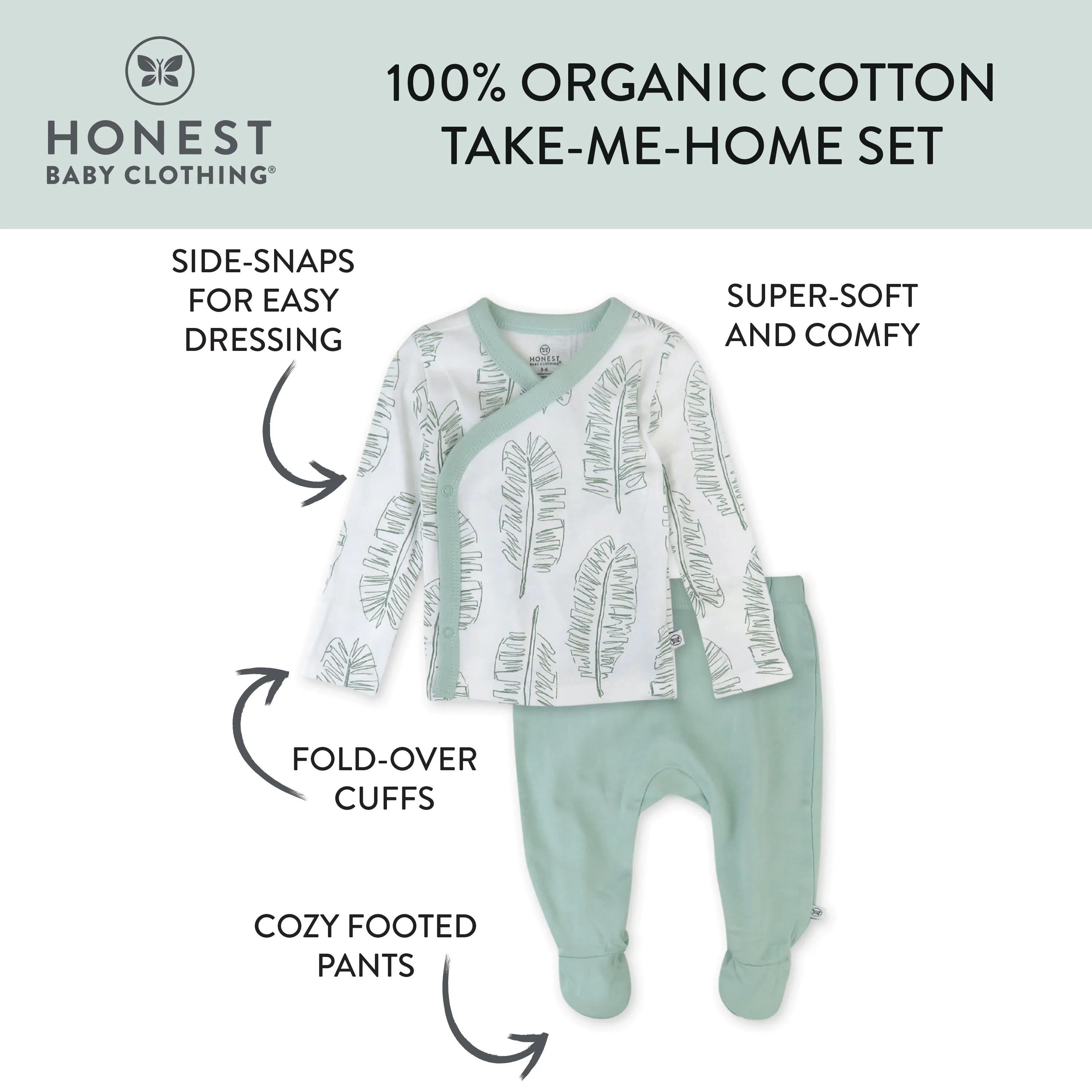 2-Piece Take-Me-Home Side-Snap Top and Pant Set