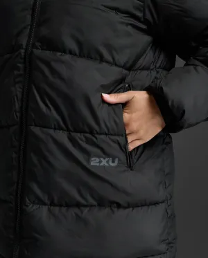 2XU Commute Insulation Longline Jacket-Black/Black