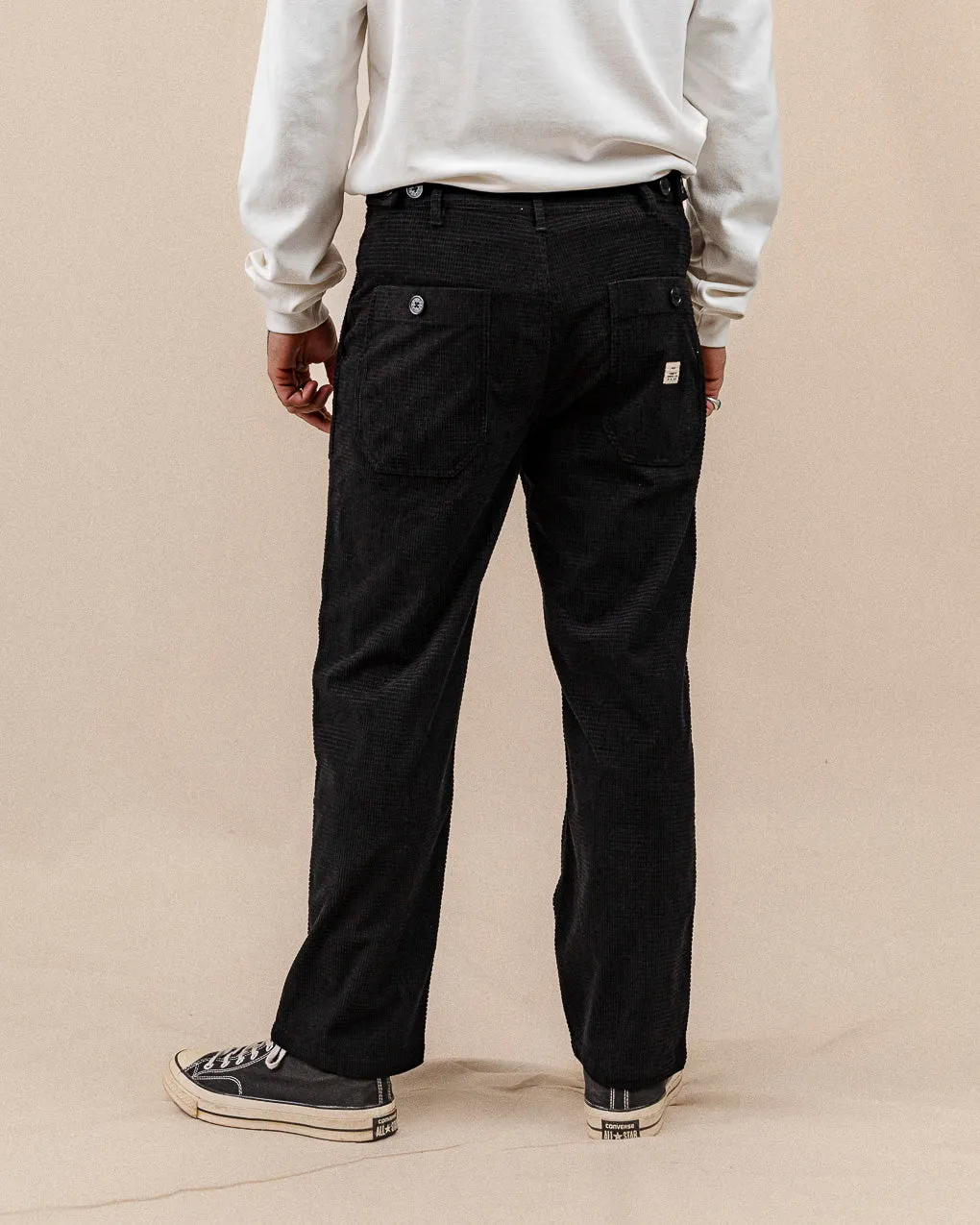 304 Waffle Cord Service Fatigue Pants - Washed Black