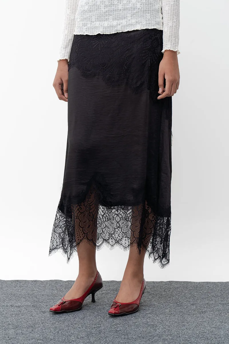 ADENA BLACK MIDI SKIRT