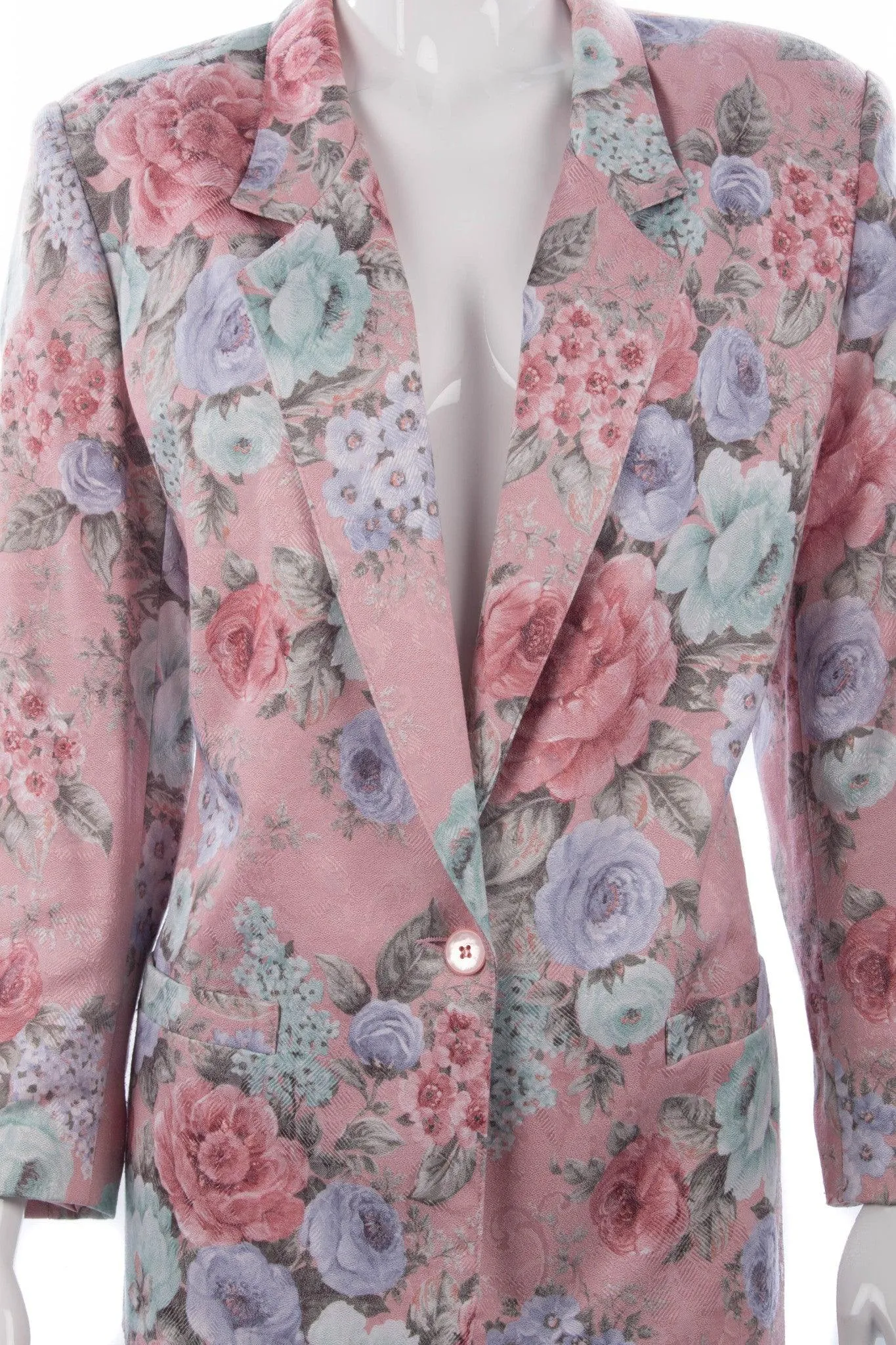 Alfred Dunner Jacket Silk and Cotton Pink Floral Size UK 18