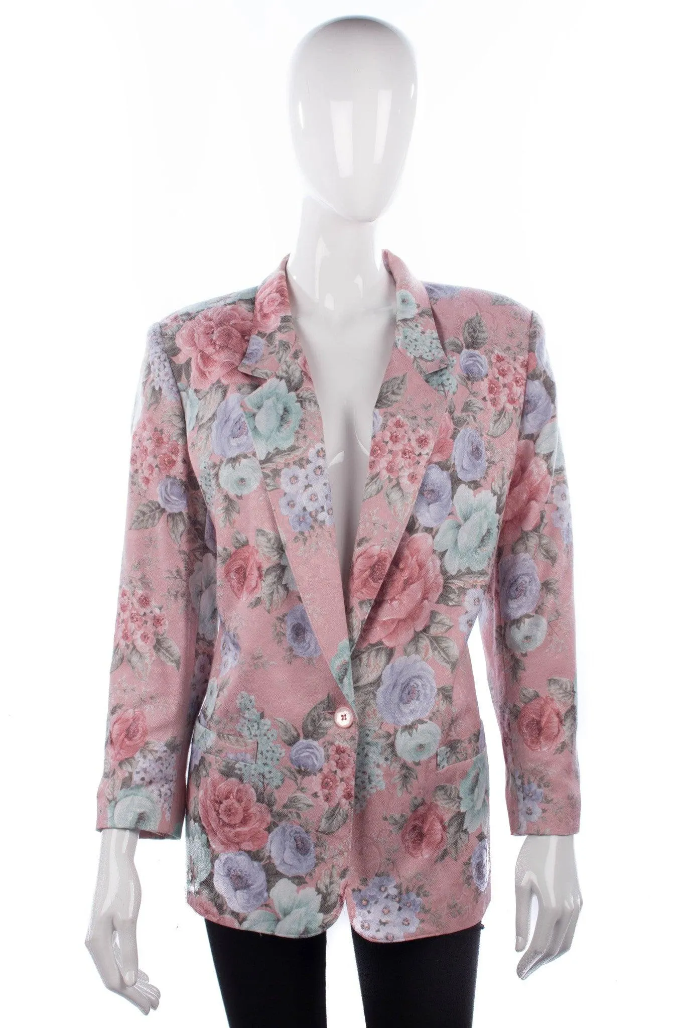 Alfred Dunner Jacket Silk and Cotton Pink Floral Size UK 18