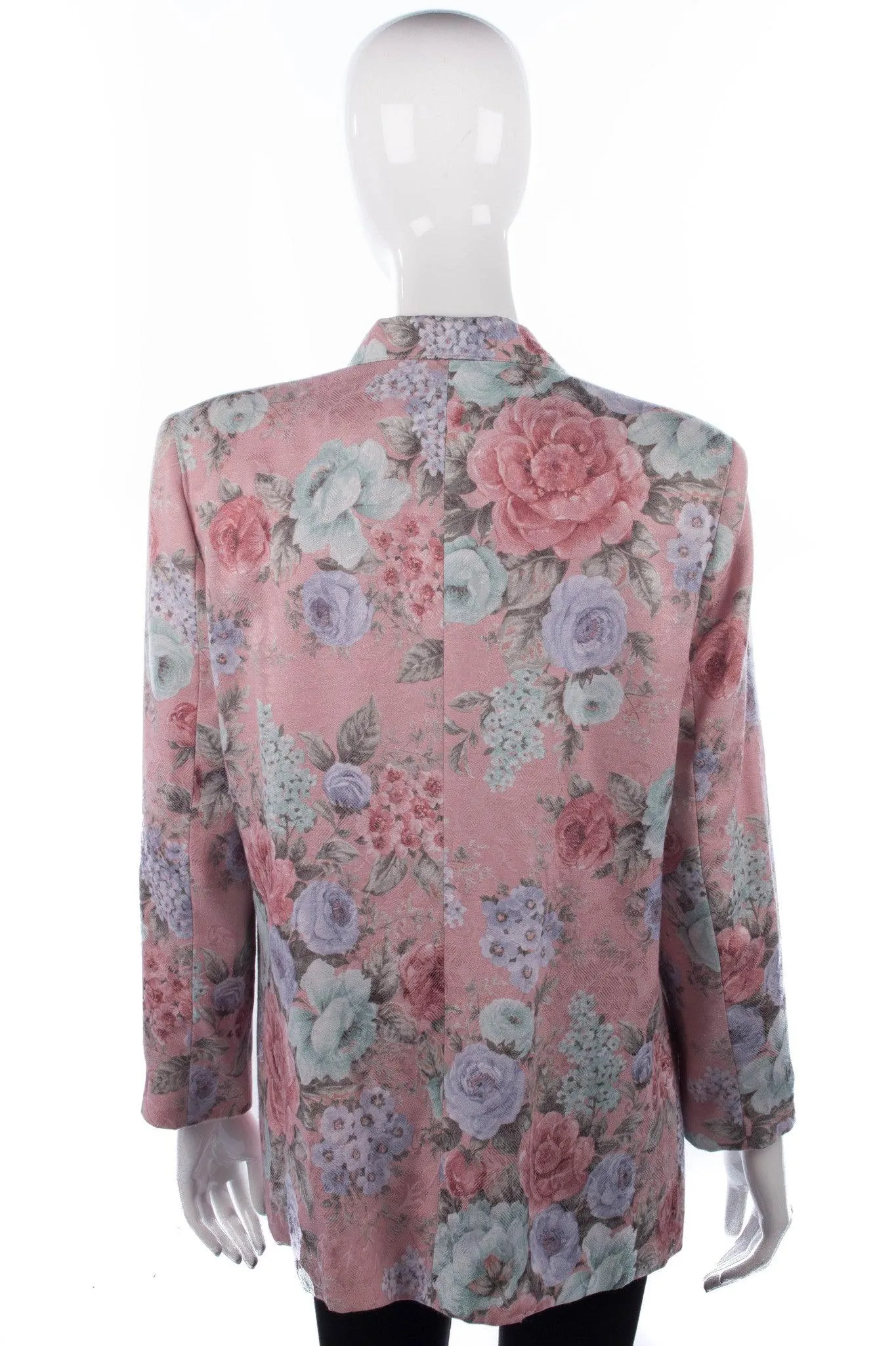 Alfred Dunner Jacket Silk and Cotton Pink Floral Size UK 18