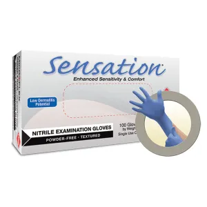 Ansell Microflex Sensation Powder-Free Nitrile Exam Gloves Glove Exam Nitrile Sensationpf Xlg 100/Bx 10Bx/Cs