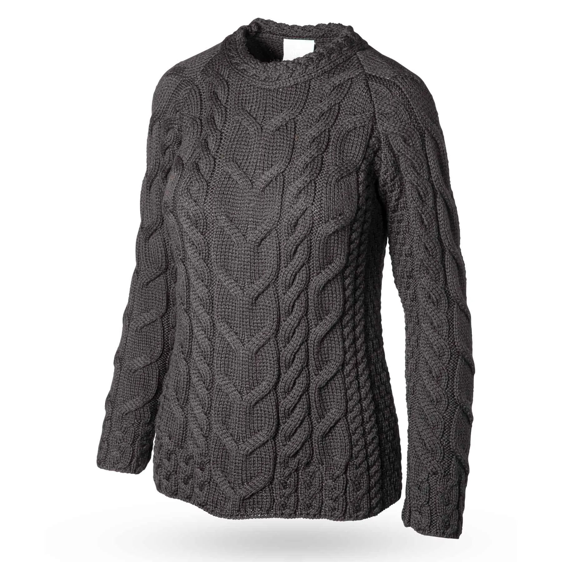 Aran Cable Knit Sweater- Black