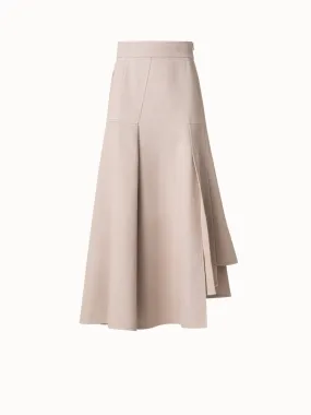 Asymetrical Midi Skirt in Cotton Double-Face