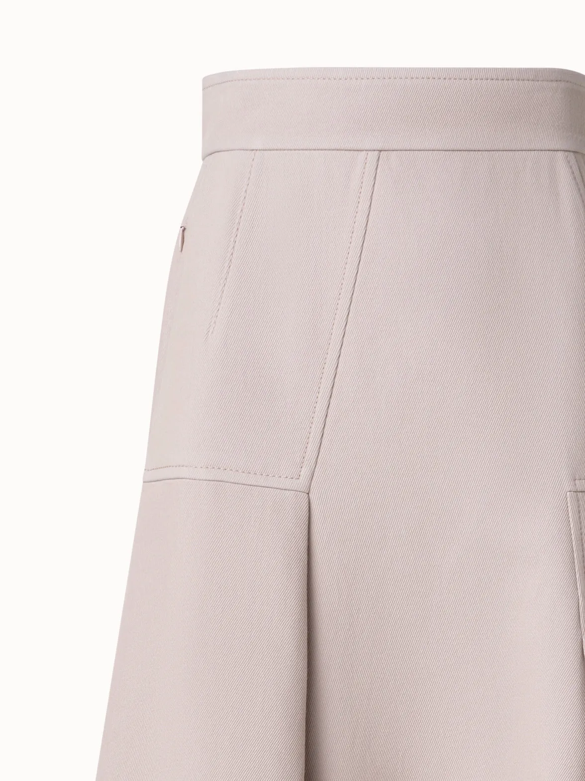 Asymetrical Midi Skirt in Cotton Double-Face