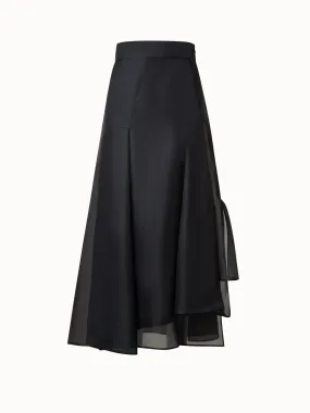 Asymetrical Midi Skirt in Silk Organza