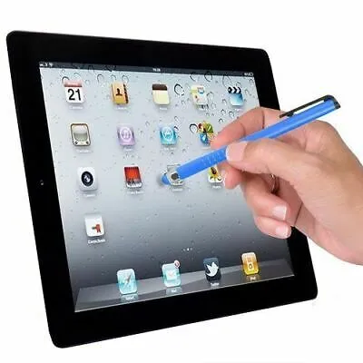 Atomic Micro Slim White Stylus for Smart Phone/Tablet w/Rubber Tip & Pocket Clip