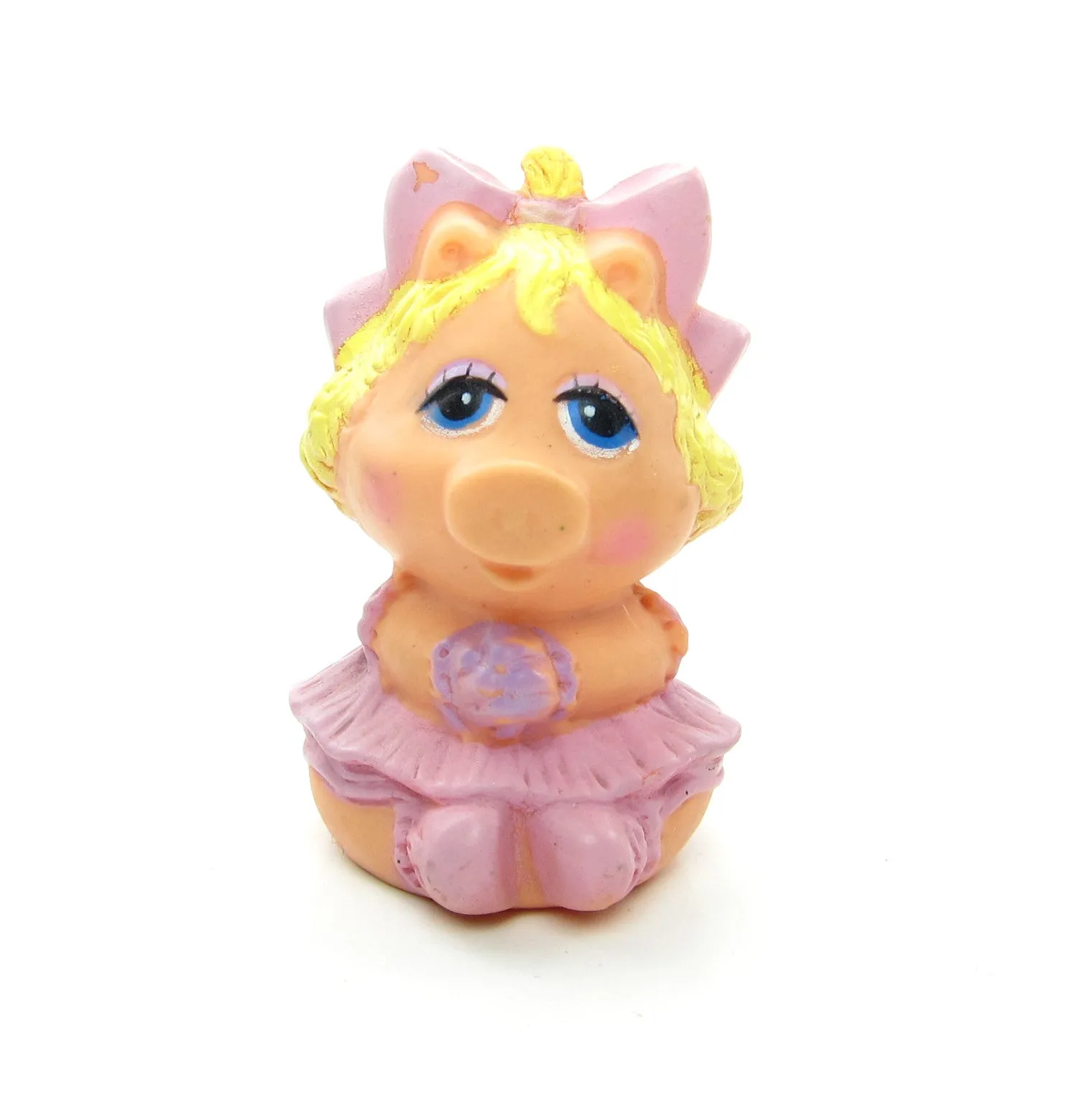 Baby Miss Piggy Finger Puppet Vintage 1985 Topper from Avon Children's Bubble Bath & Non-Tear Shampoo