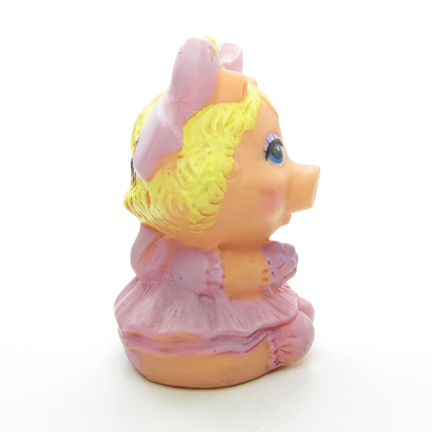 Baby Miss Piggy Finger Puppet Vintage 1985 Topper from Avon Children's Bubble Bath & Non-Tear Shampoo