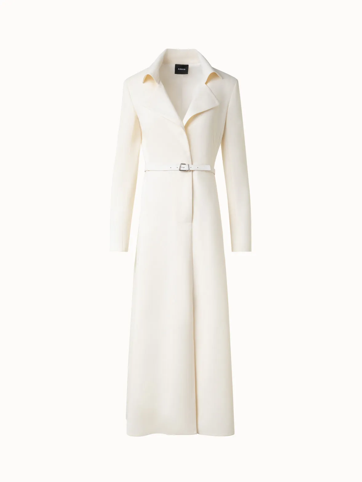 Belted Midi Dress in Wool Double-Face