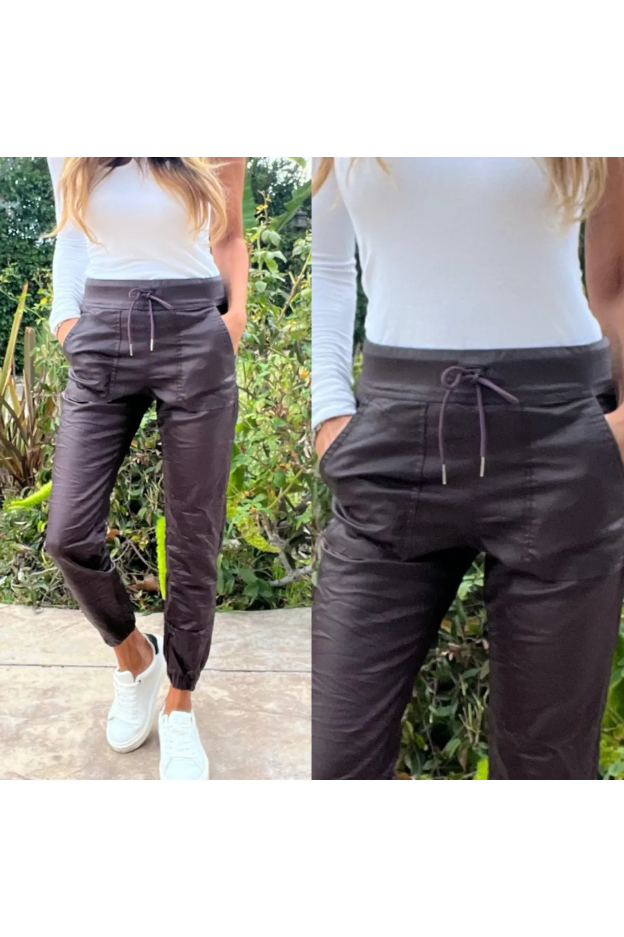 Bevy Flog Tali Drawstring Jogger Pants | Burgundy Vegan | Online Exclusive