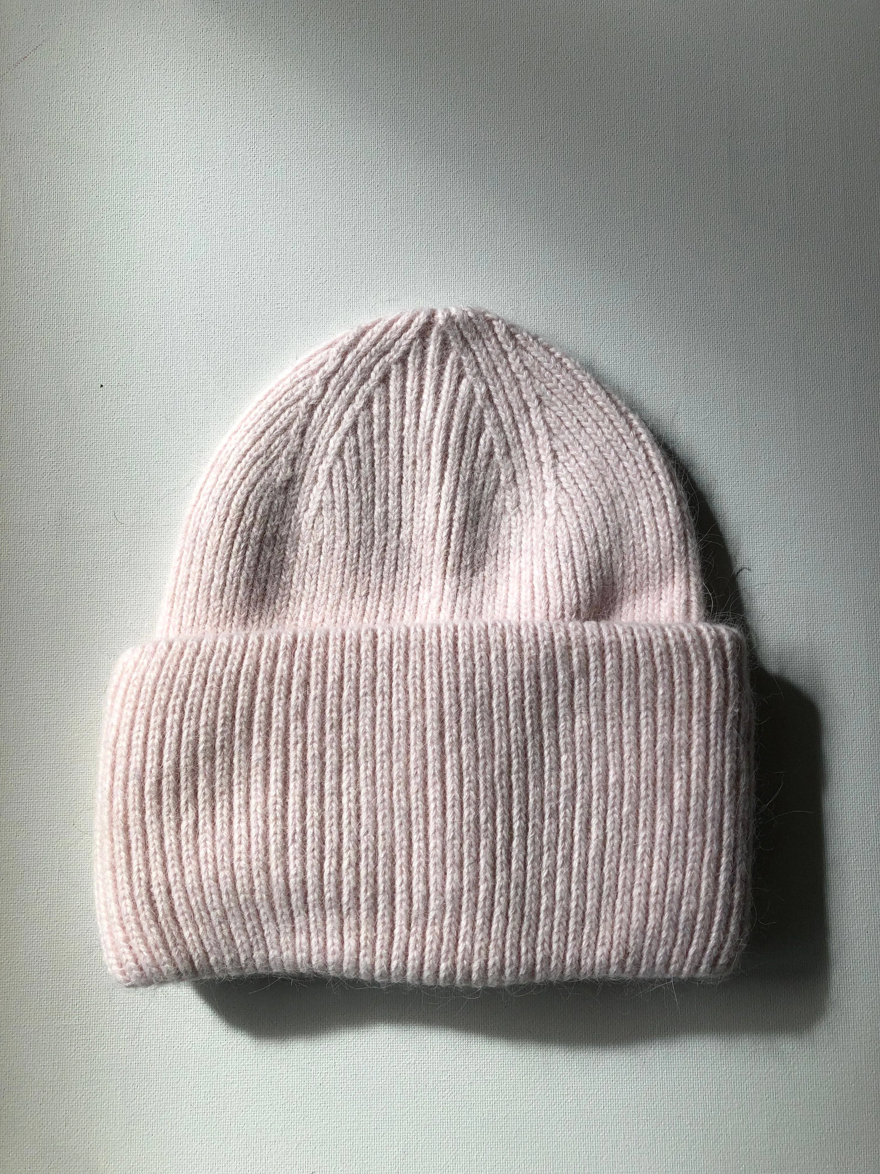 BILLY BAMBOO ROYAL ANGORA WOOL BEANIE - snow pastel