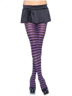 Black and Royal Blue Stripe Tights