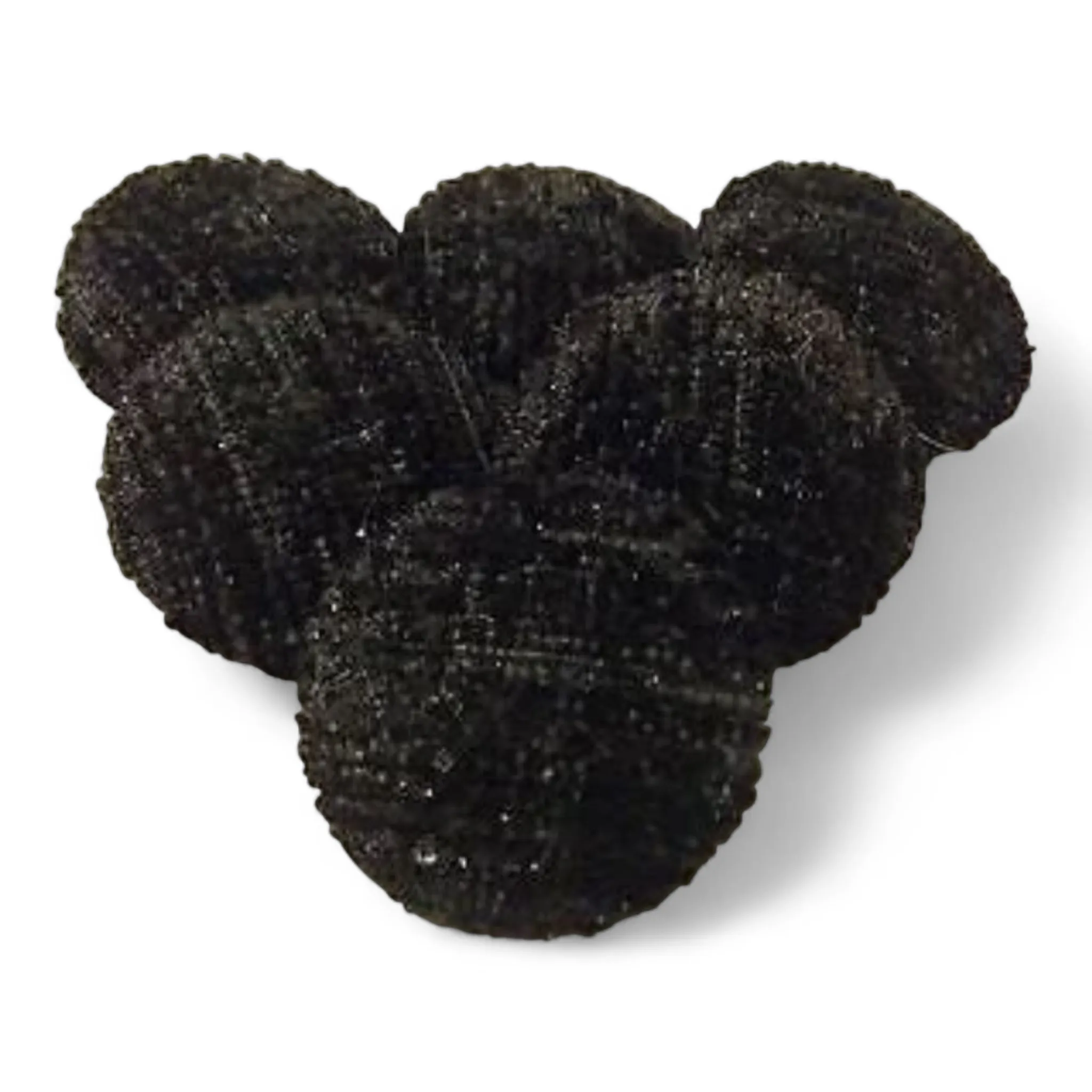 Black Chenille Buttons - Choice of Sizes