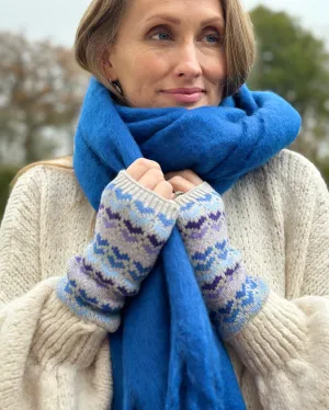 Blue Hearts Wrist Warmers