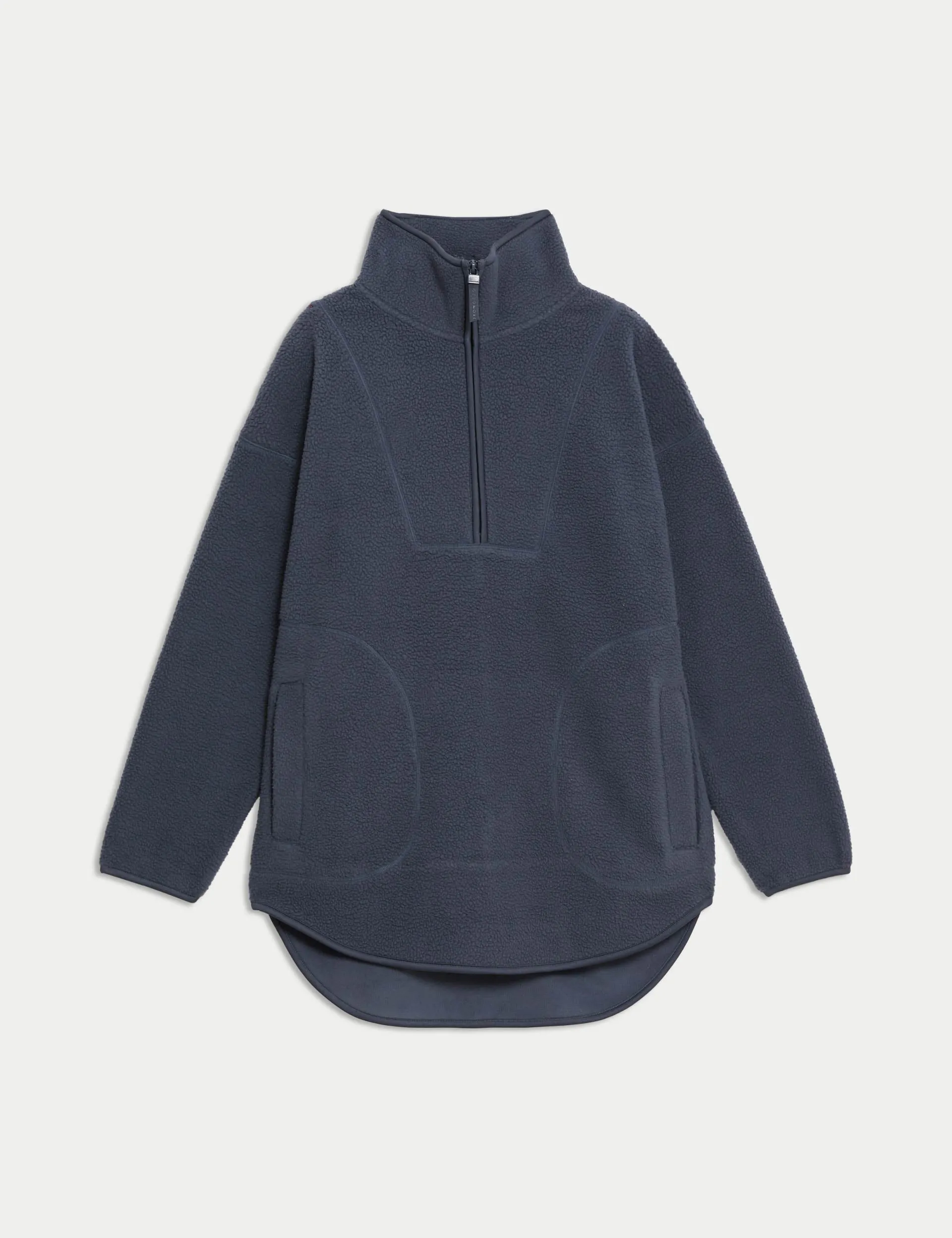 Borg Half Zip Longline Fleece Jacket - Nightshade