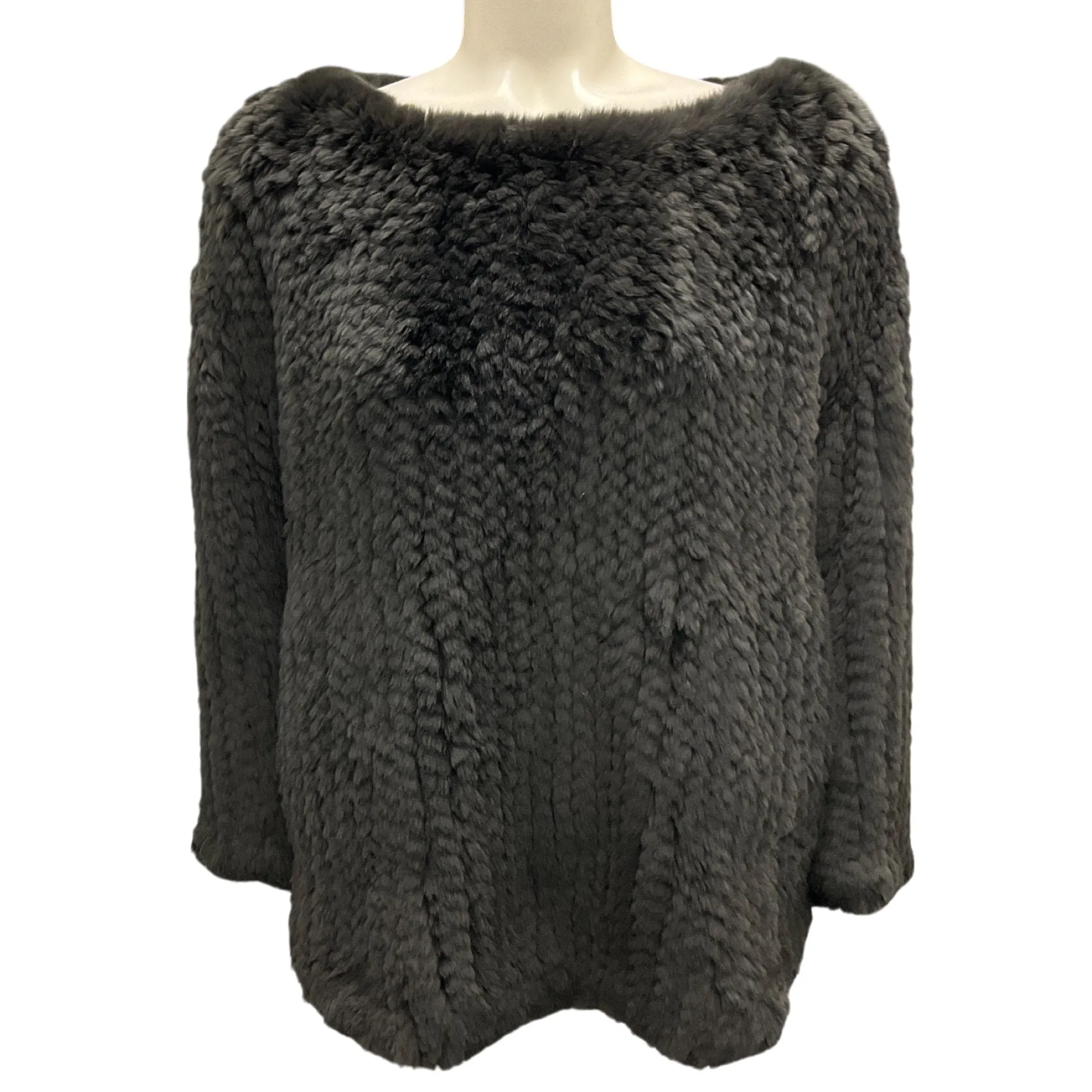 Brochu Walker Olive Green Rabbit Fur Sweater