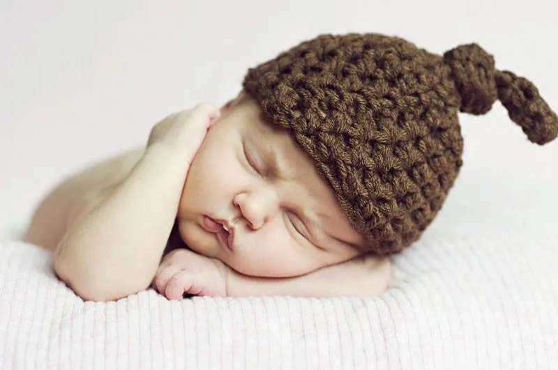 Brown Newborn Knot Hat