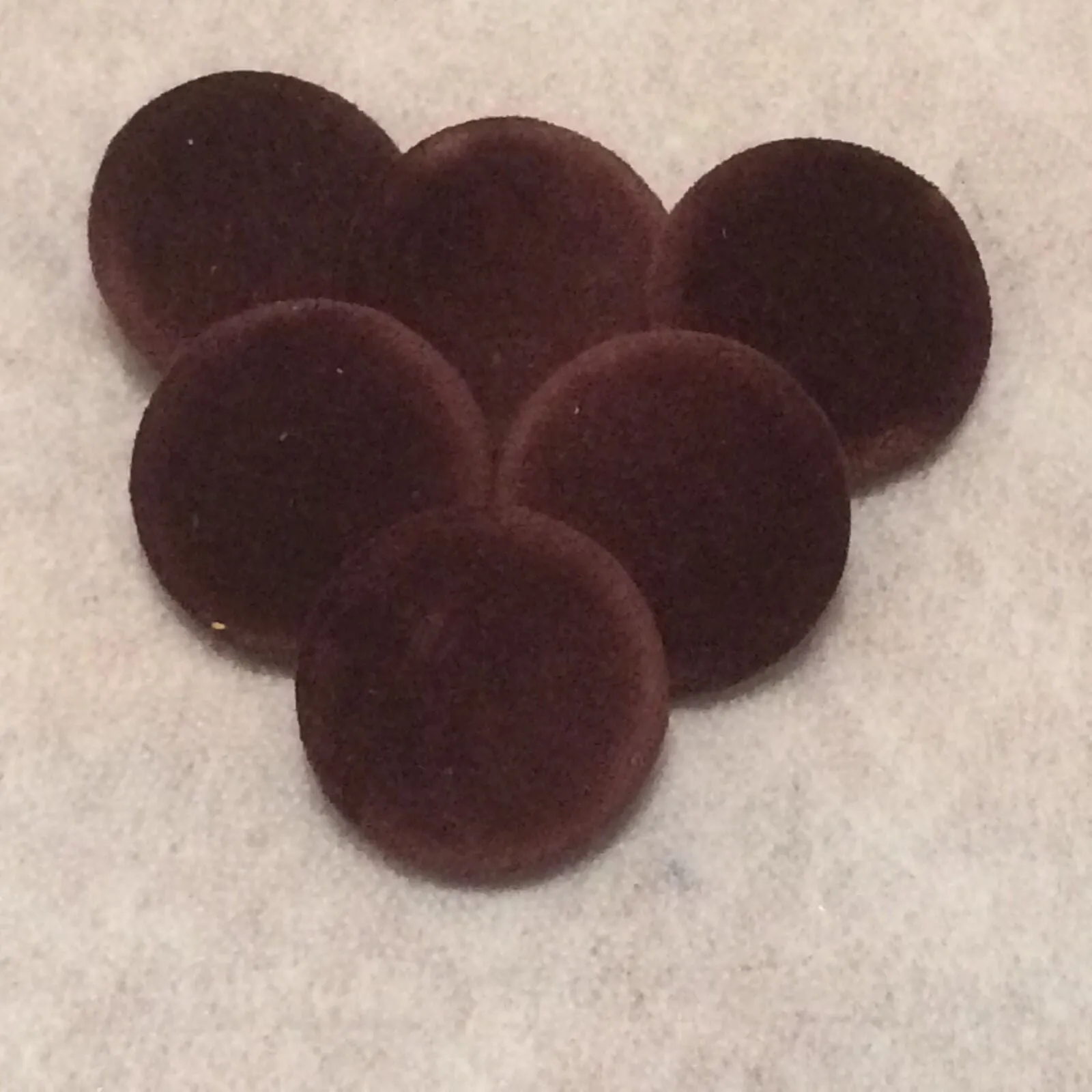 Brown Velvet Buttons - Choice of Button Size