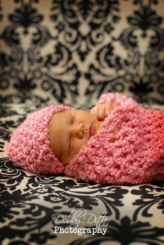 Bubblegum Pink Baby Hat And Cocoon Set