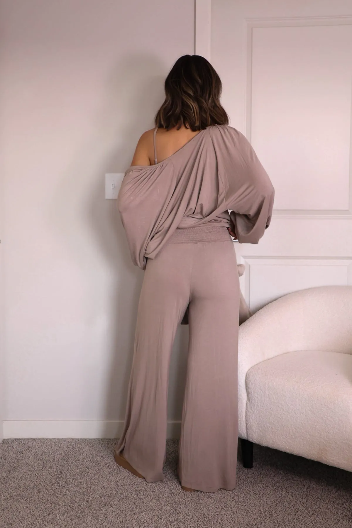 Buttery Soft Taupe Wide Leg Pants