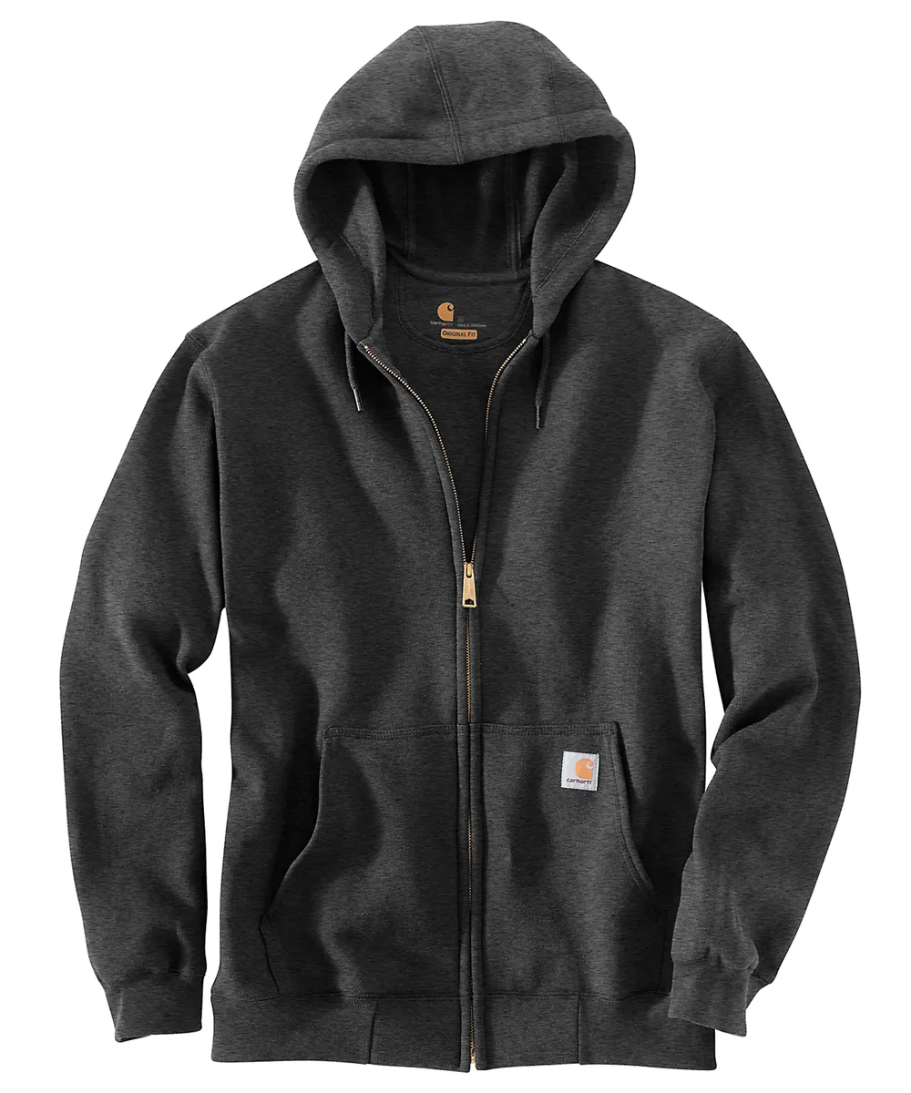 Carhartt Men's Midweight Full-Zip Hooded Sweatshirt - Carbon Heather