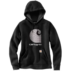 Carhartt Women's "C" Graphic Logo Hooded Sweatshirt - Black