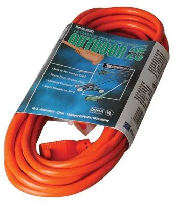 CCI 02307 Vinyl Extension Cord, 25 ft, 1 Outlet (1 EA)