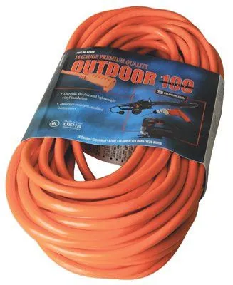 CCI 02409 Vinyl Extension Cord, 100 ft, 1 Outlet (1 EA)