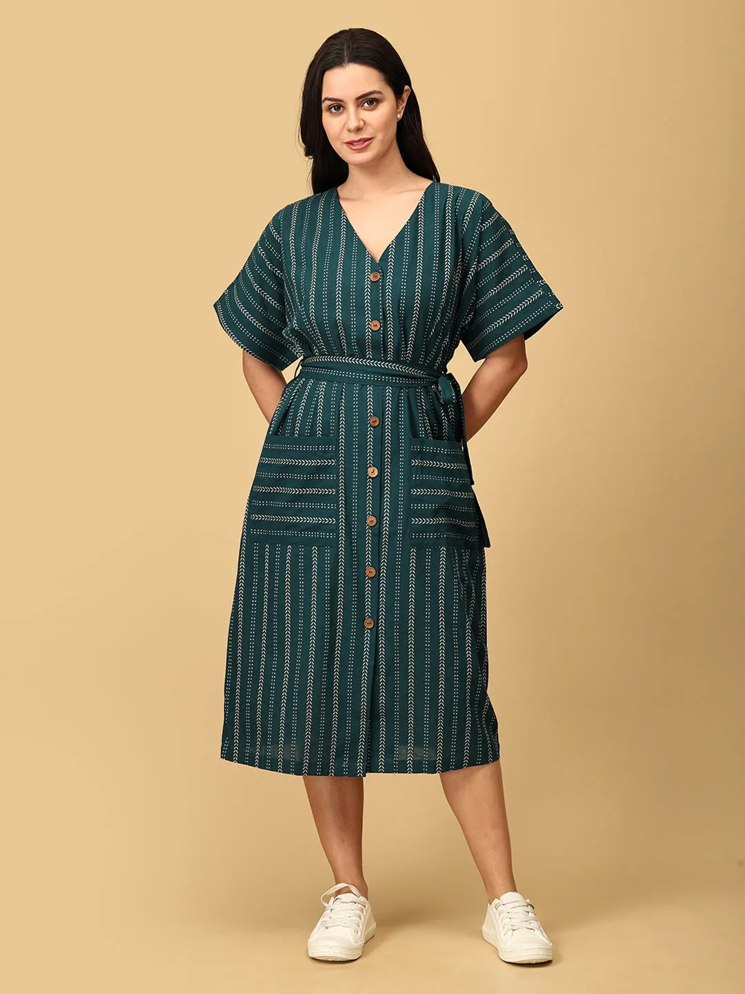 Chartreuse Chic Womens Handloom Dress