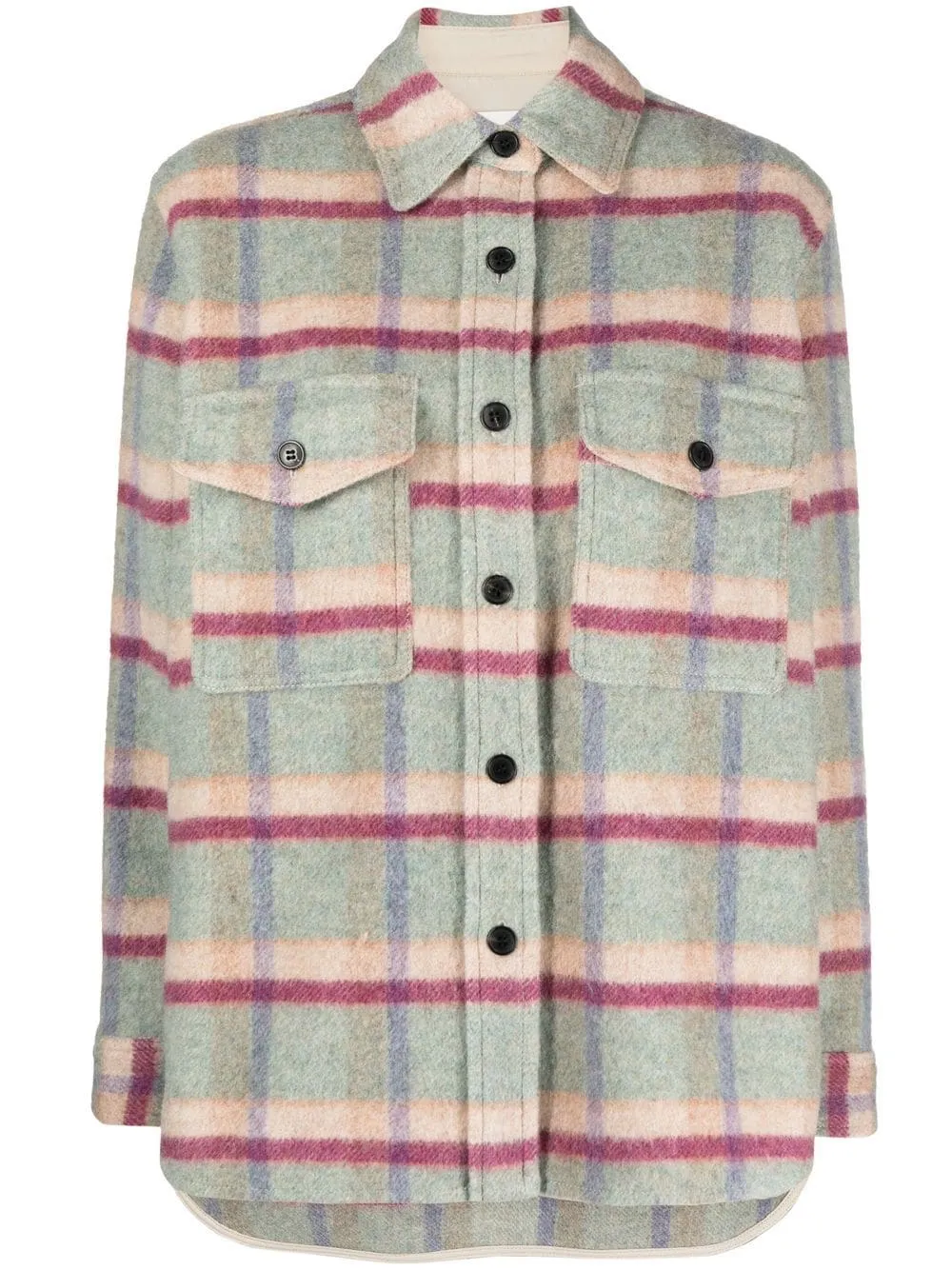 CHECKED FLEECE SHIRT JACKET