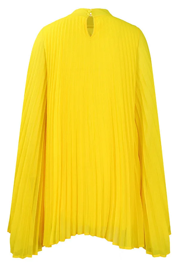 Chic Yellow Chiffon Mini Party Dress