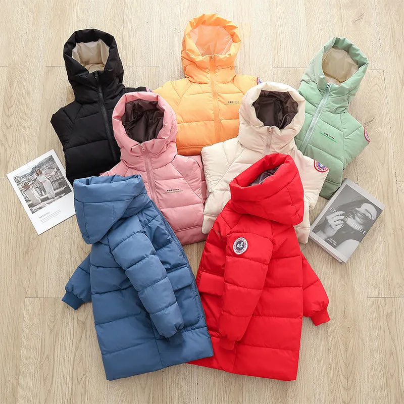 Children's cotton-padded hooded coat