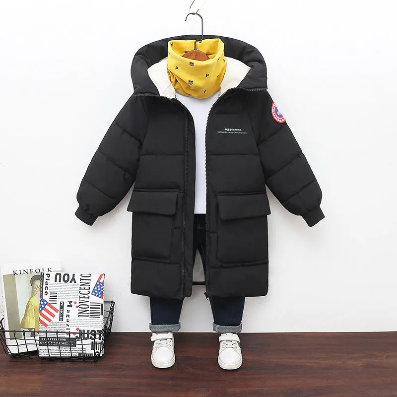 Children's cotton-padded hooded coat