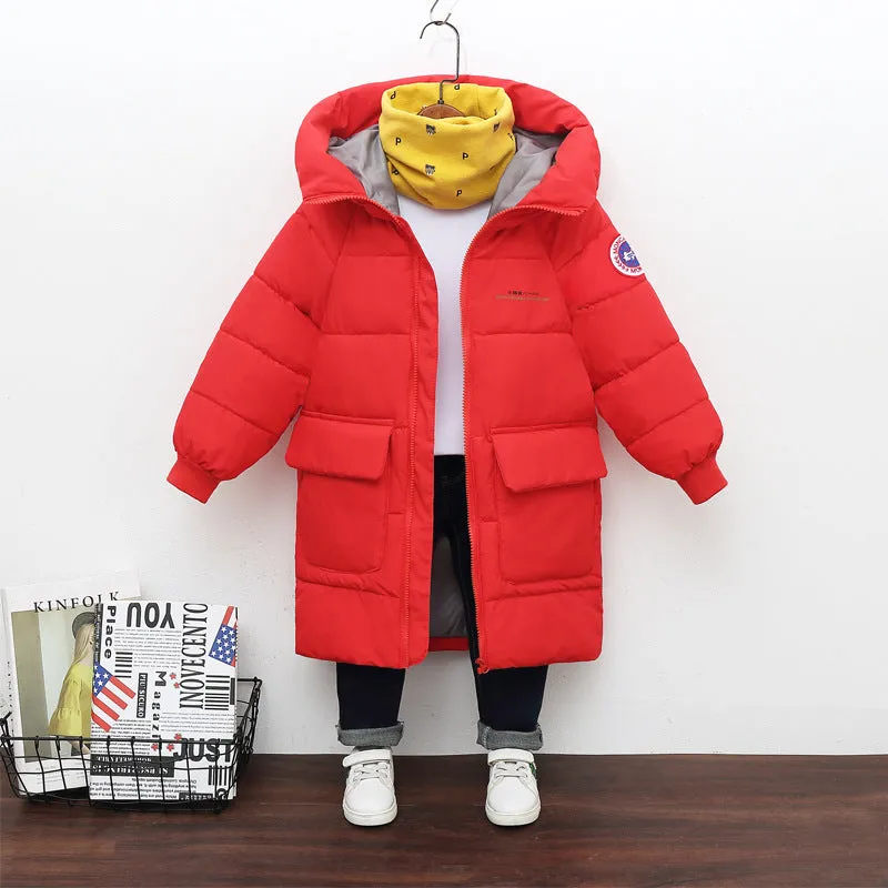 Children's cotton-padded hooded coat