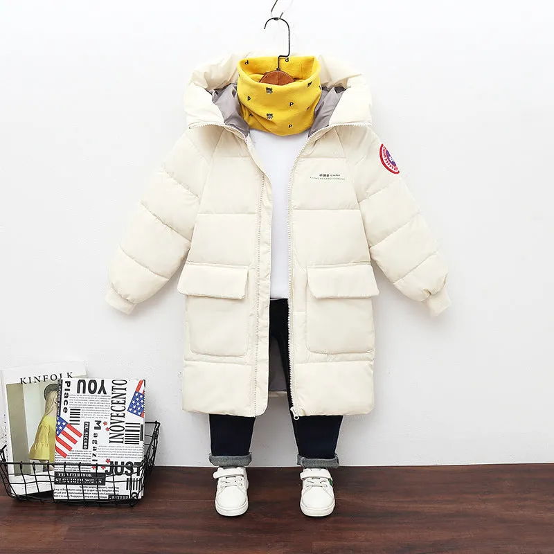 Children's cotton-padded hooded coat