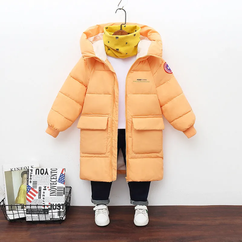 Children's cotton-padded hooded coat