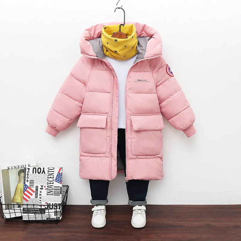 Children's cotton-padded hooded coat