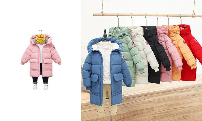 Children's cotton-padded hooded coat