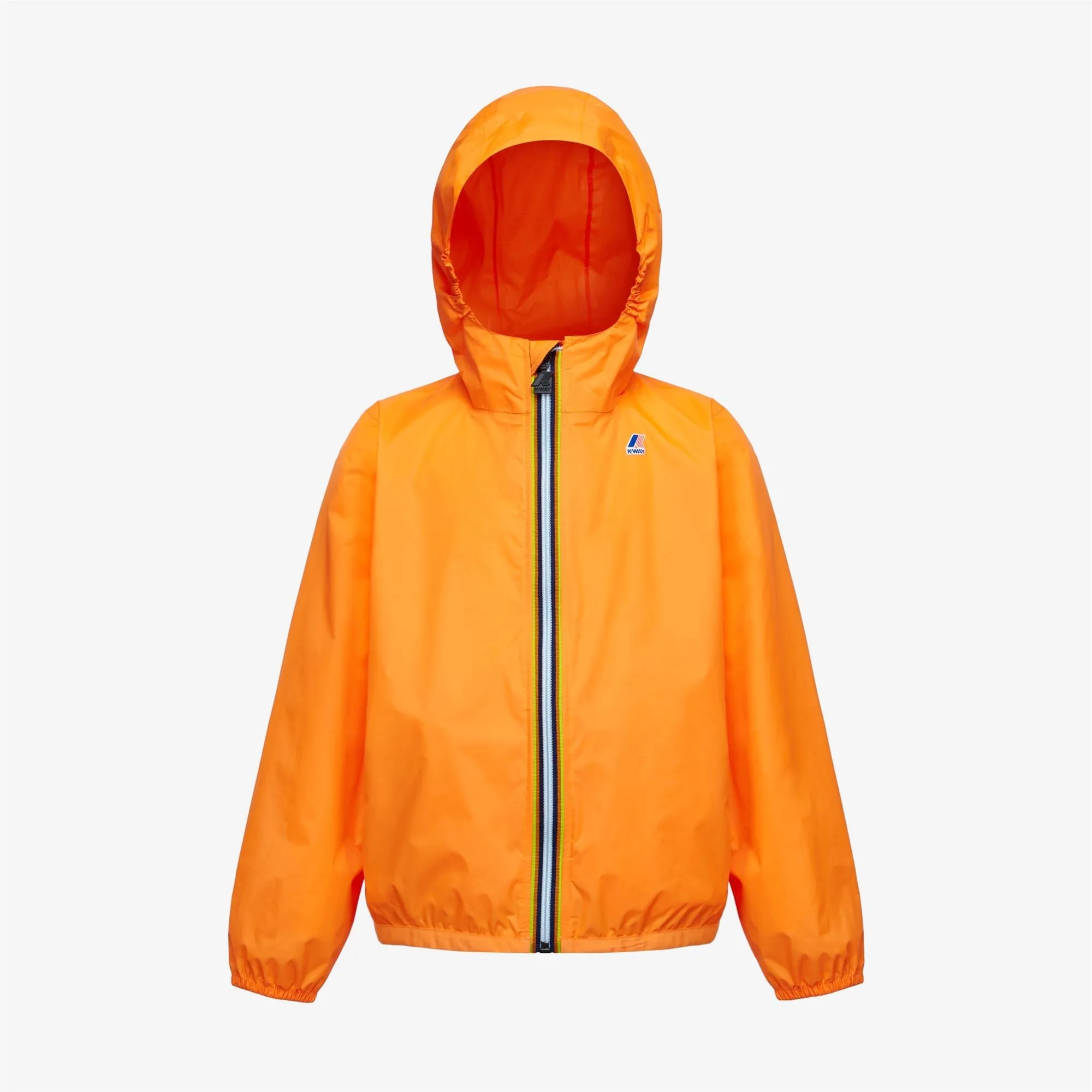 Claude - Kids Packable Full Zip Waterproof Rain Jacket in Light Orange