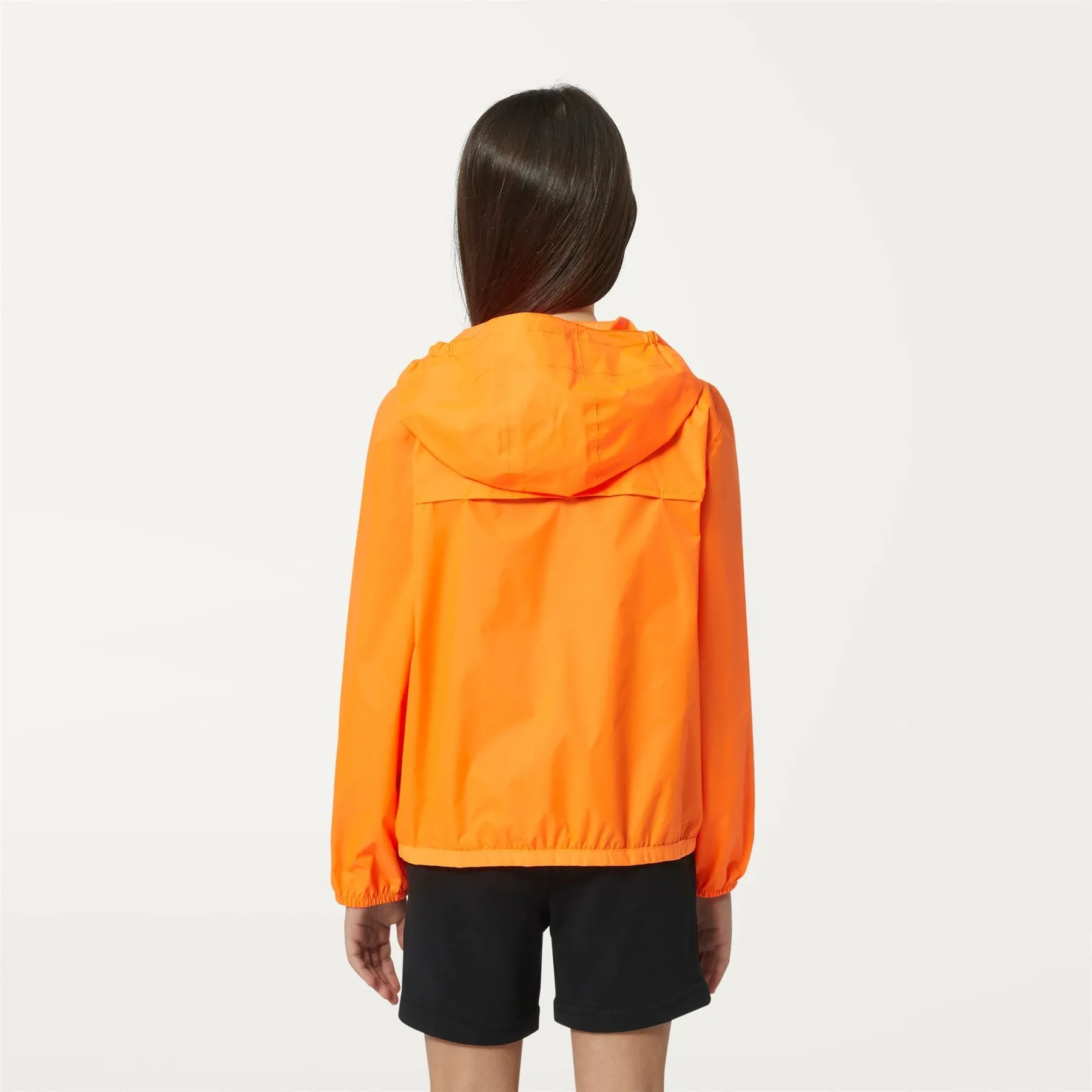 Claude - Kids Packable Full Zip Waterproof Rain Jacket in Light Orange