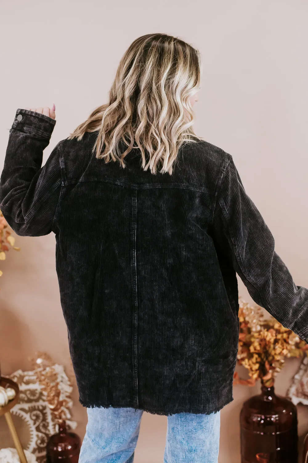 Colbie Corduroy Jacket, Black