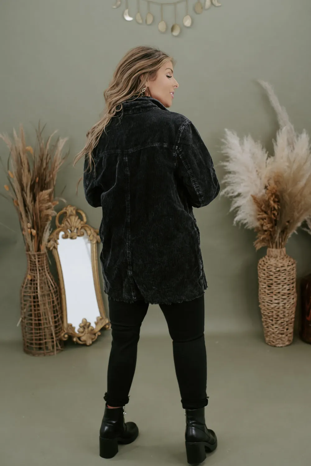 Colbie Corduroy Jacket, Black