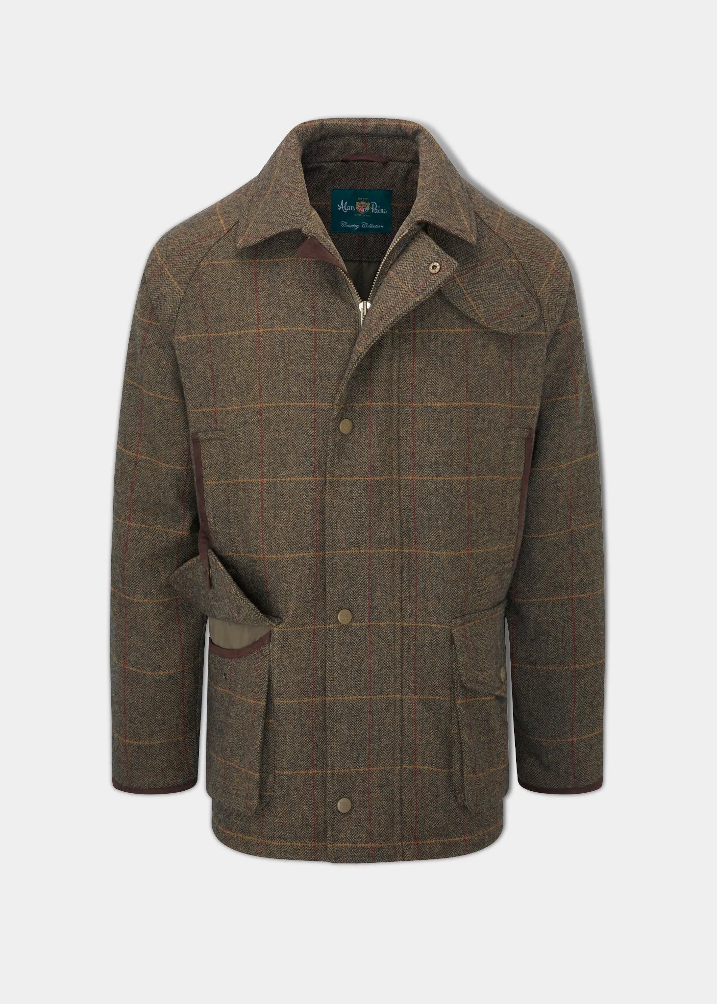 Combrook Men's Waterproof Tweed Coat In Teak - Regular Fit