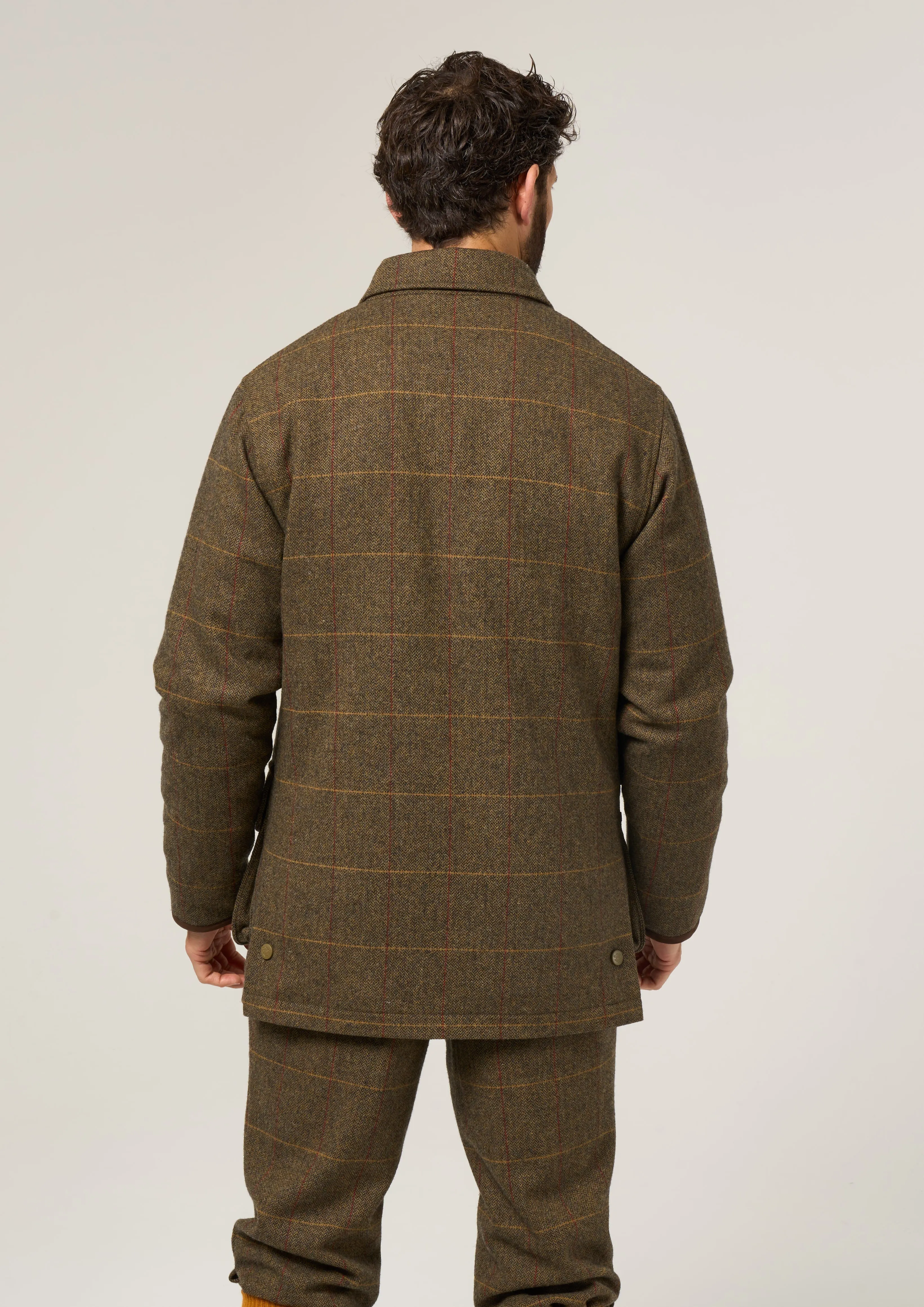 Combrook Men's Waterproof Tweed Coat In Teak - Regular Fit